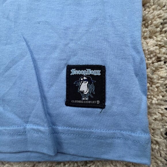VINTAGE Snoop Dog Clothing Shirt Men 2XL Hip Hop Y2K Blue Short Sleeve Cotton - Picture 6 of 8